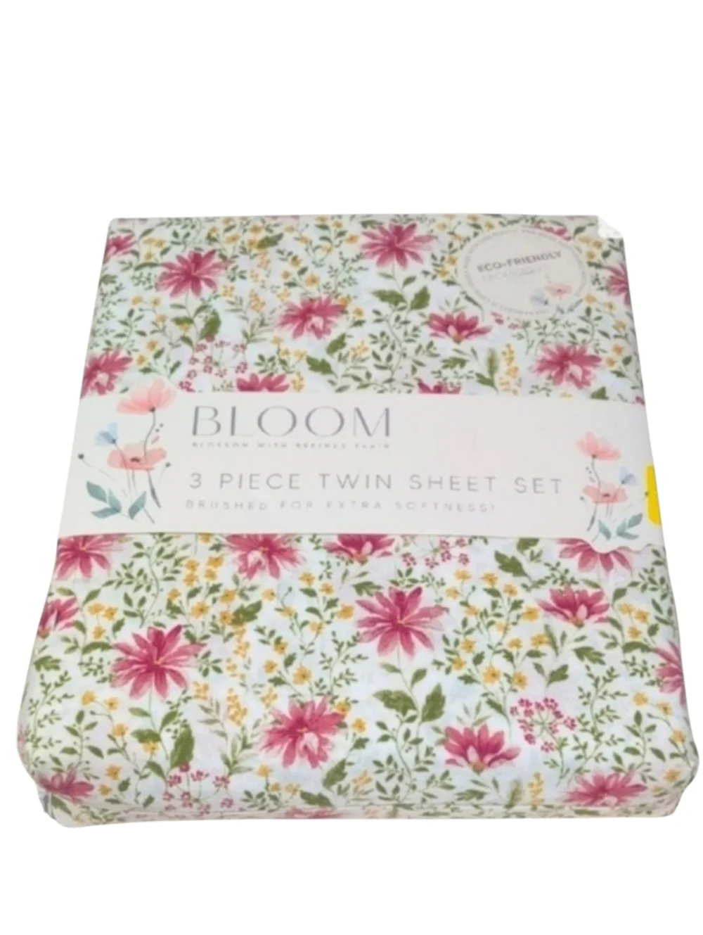 Bloom Pink and Green Floral Sheets Bedding Set